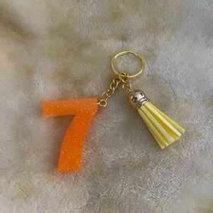 Handmade Number "7” Keychain